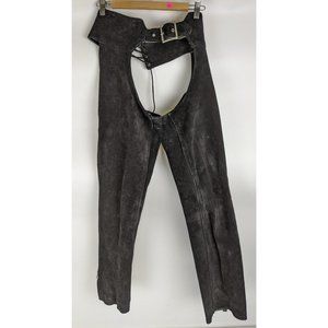 Natal Leather Motorcycle Chaps Pants Biker Size XS Black Biker